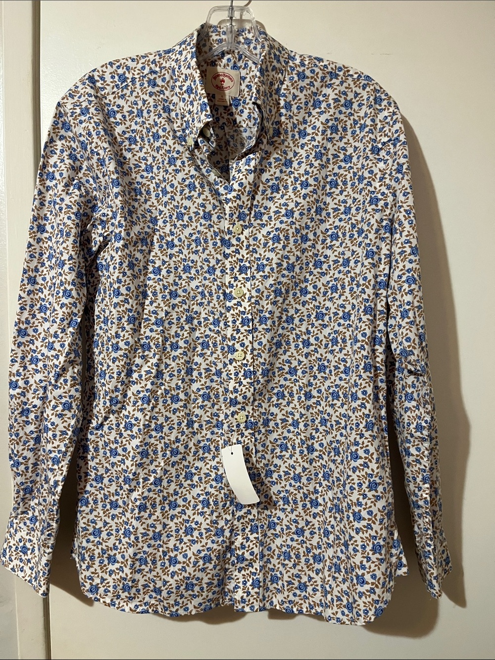 Brooks Brothers Blue Floral Button-Down on White Size S